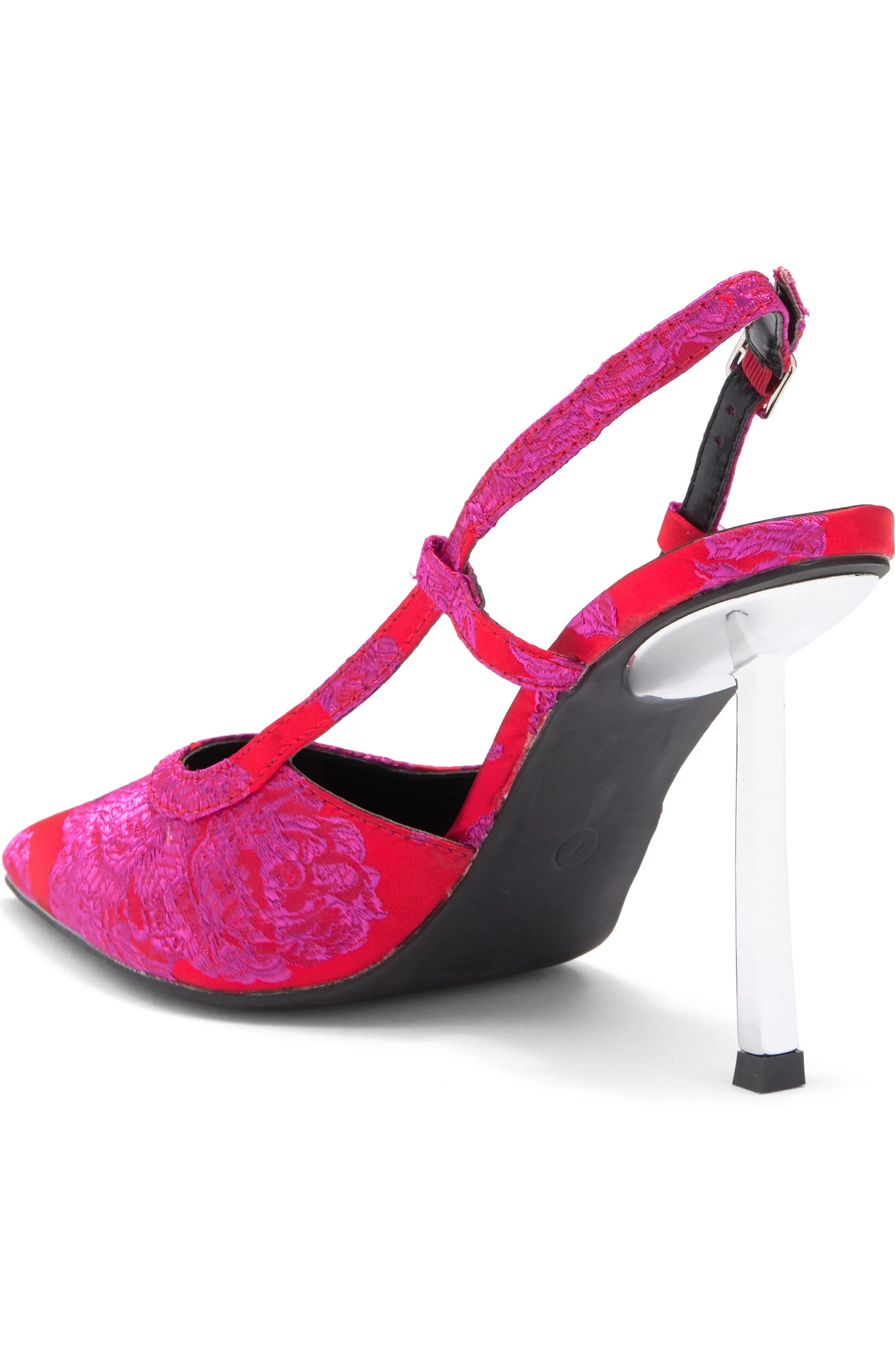 VENA-RED METALLIC STILETTO SLINGBACK PUMP - Image 4