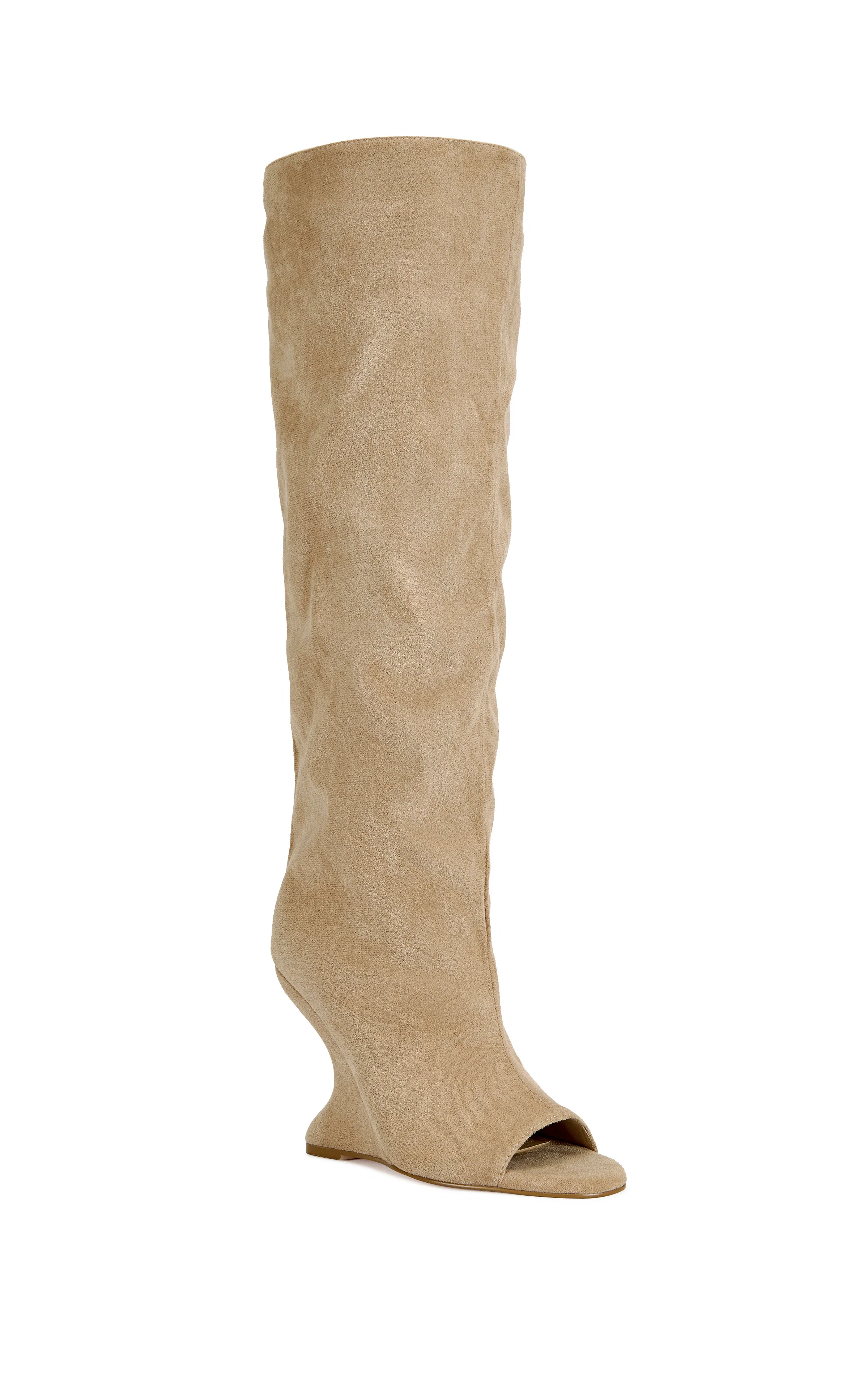 VINCENT-NUDE PEEP TOE WEDGE BOOT - Image 3