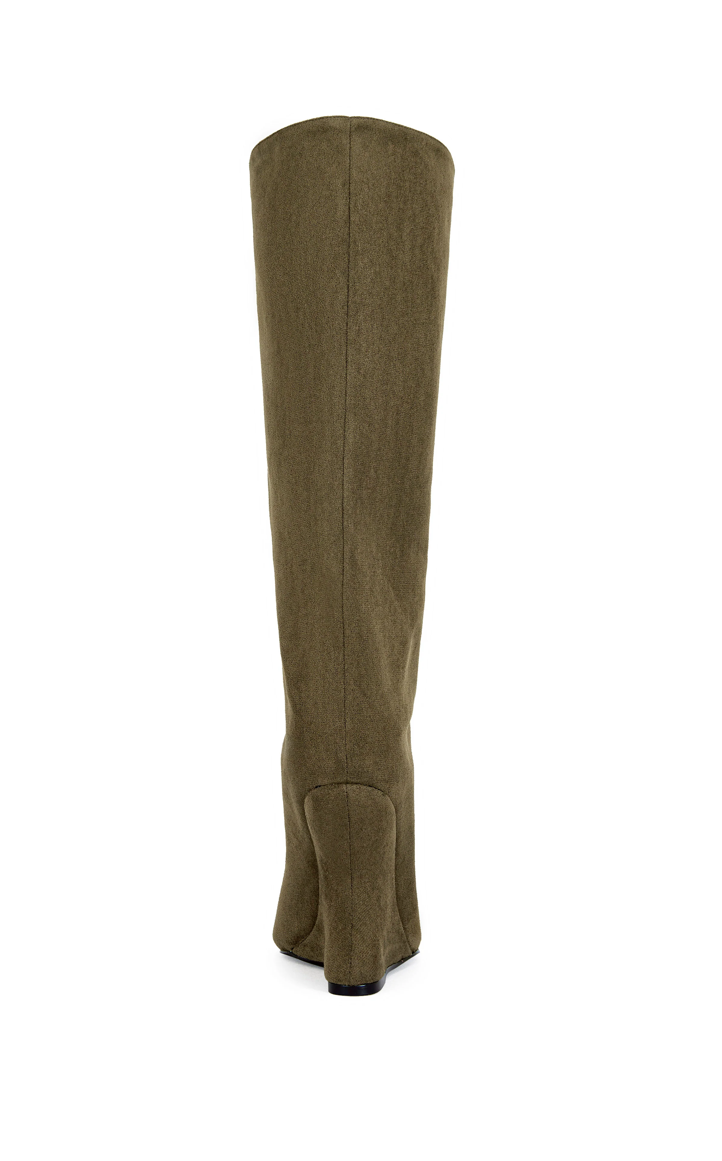 VINCENT-OLIVE PEEP TOE WEDGE BOOT - Image 4