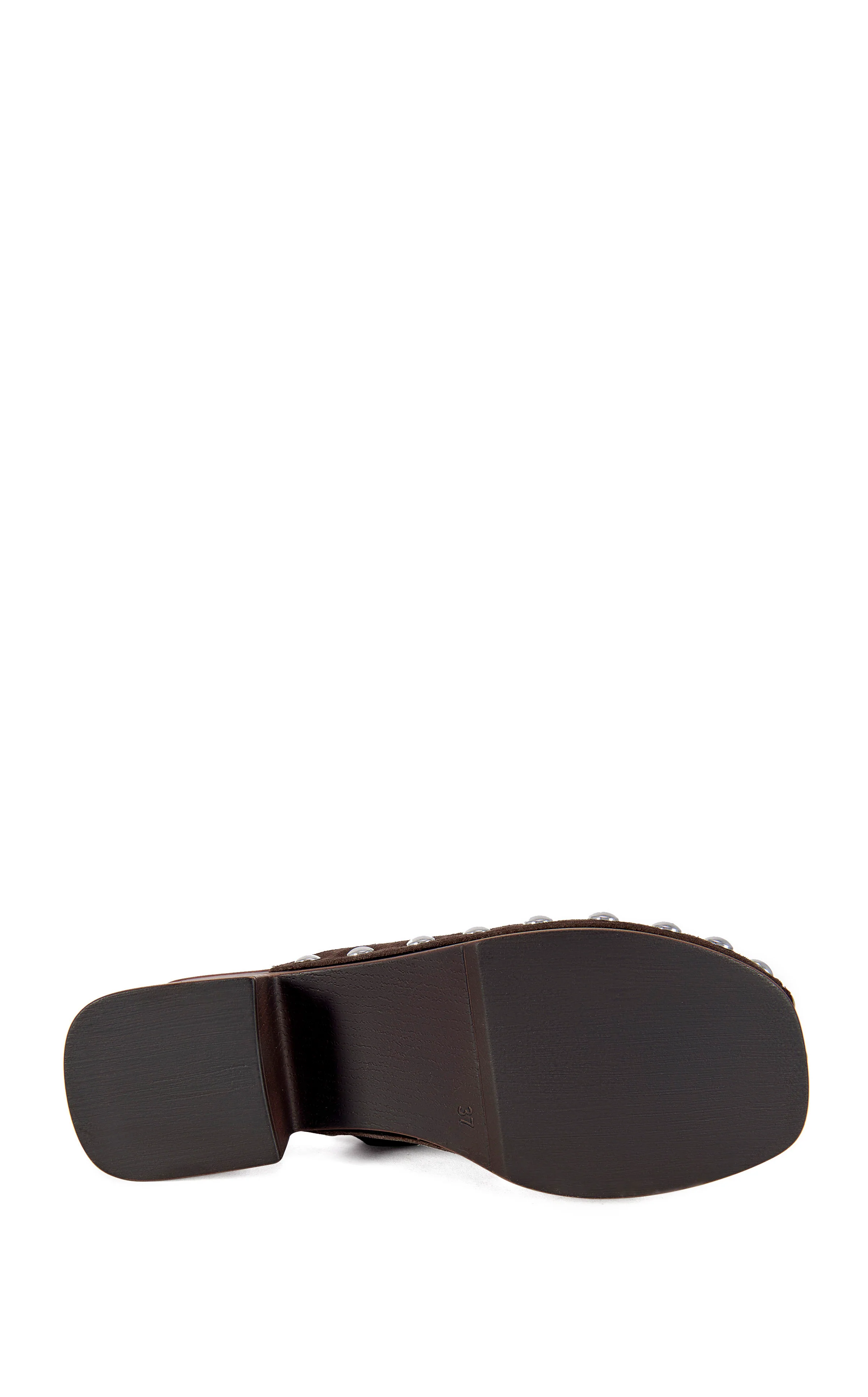 WALINDA-CHOCOLATE GENUINE SUEDE STUDDED CLOG - Image 5