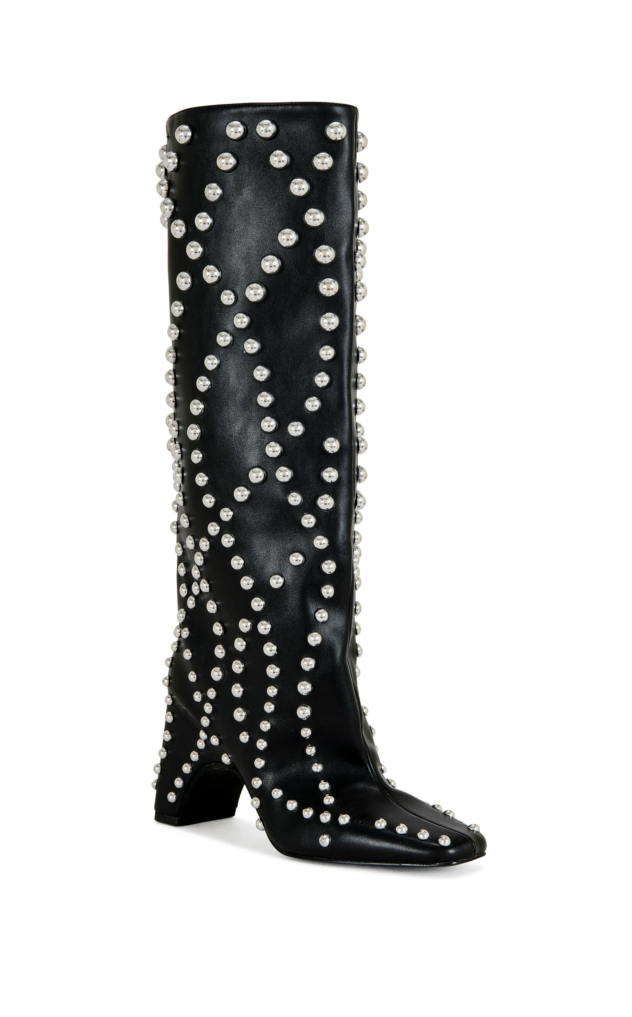 WELLS-BLACK STUDDED HEELED BOOT - Image 2
