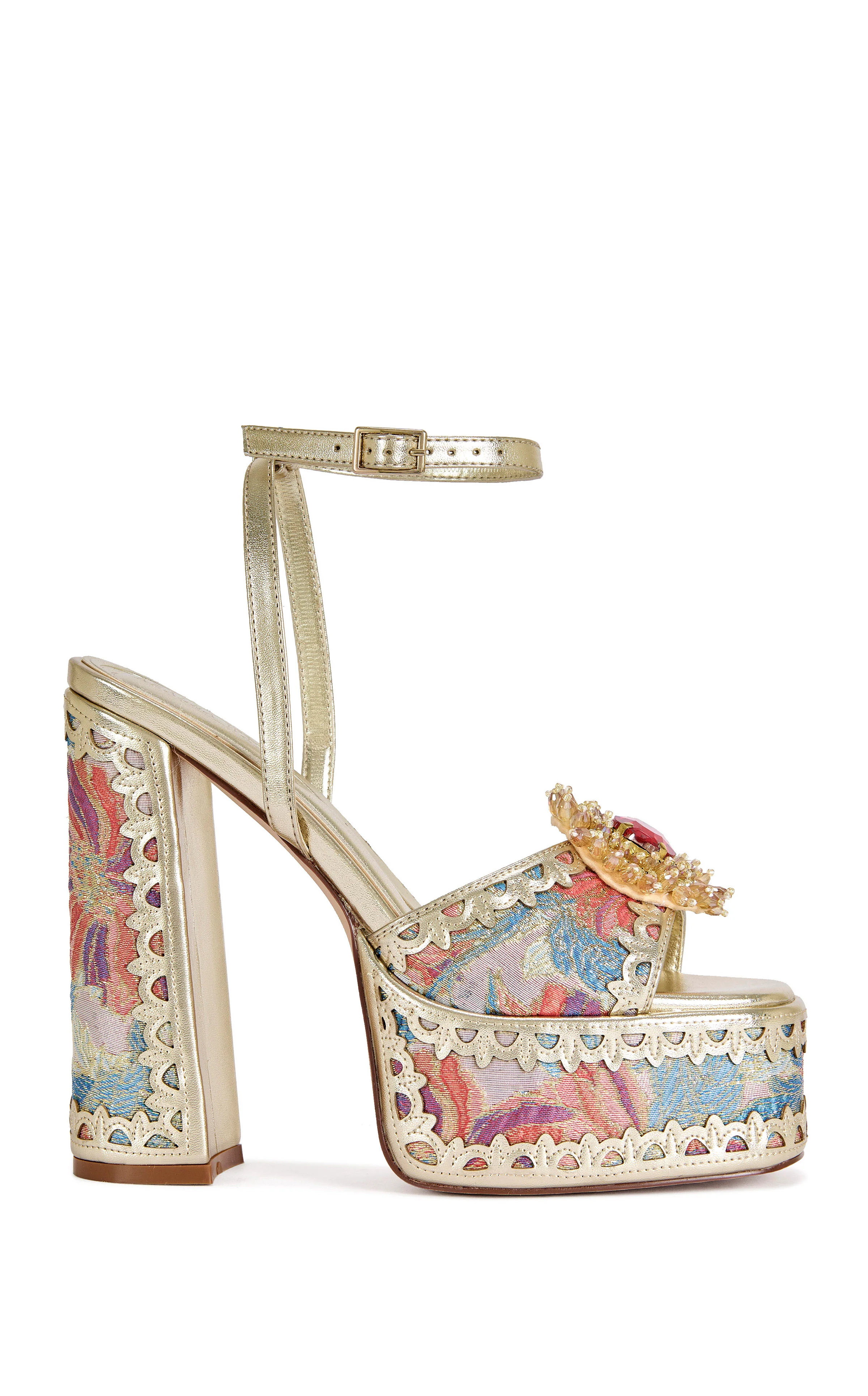 WENDA-PINKMULTI PLATFORM BROCADE SANDAL