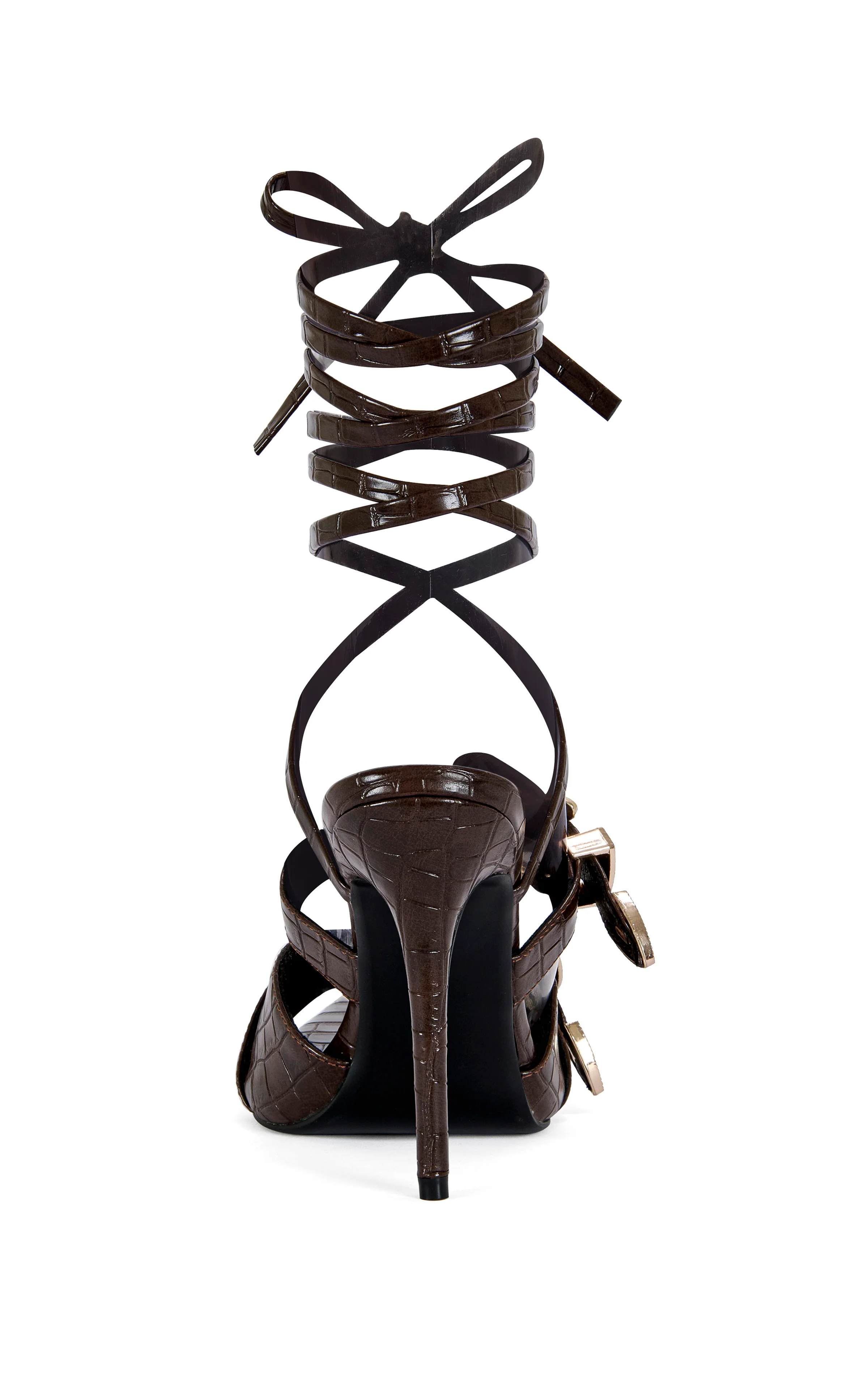 WESTBROOK-CHOCOLATE WESTERN WRAP-AROUND STILETTO SANDAL - Image 3