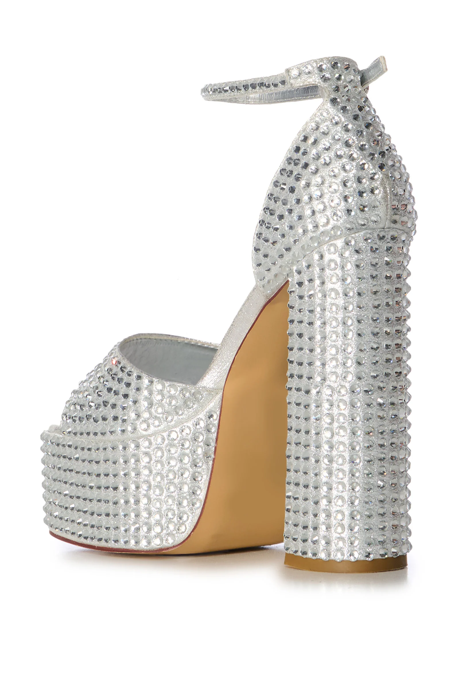 WILMORE-SILVER CRYSTAL PLATFORM HEELED SANDAL - Image 3