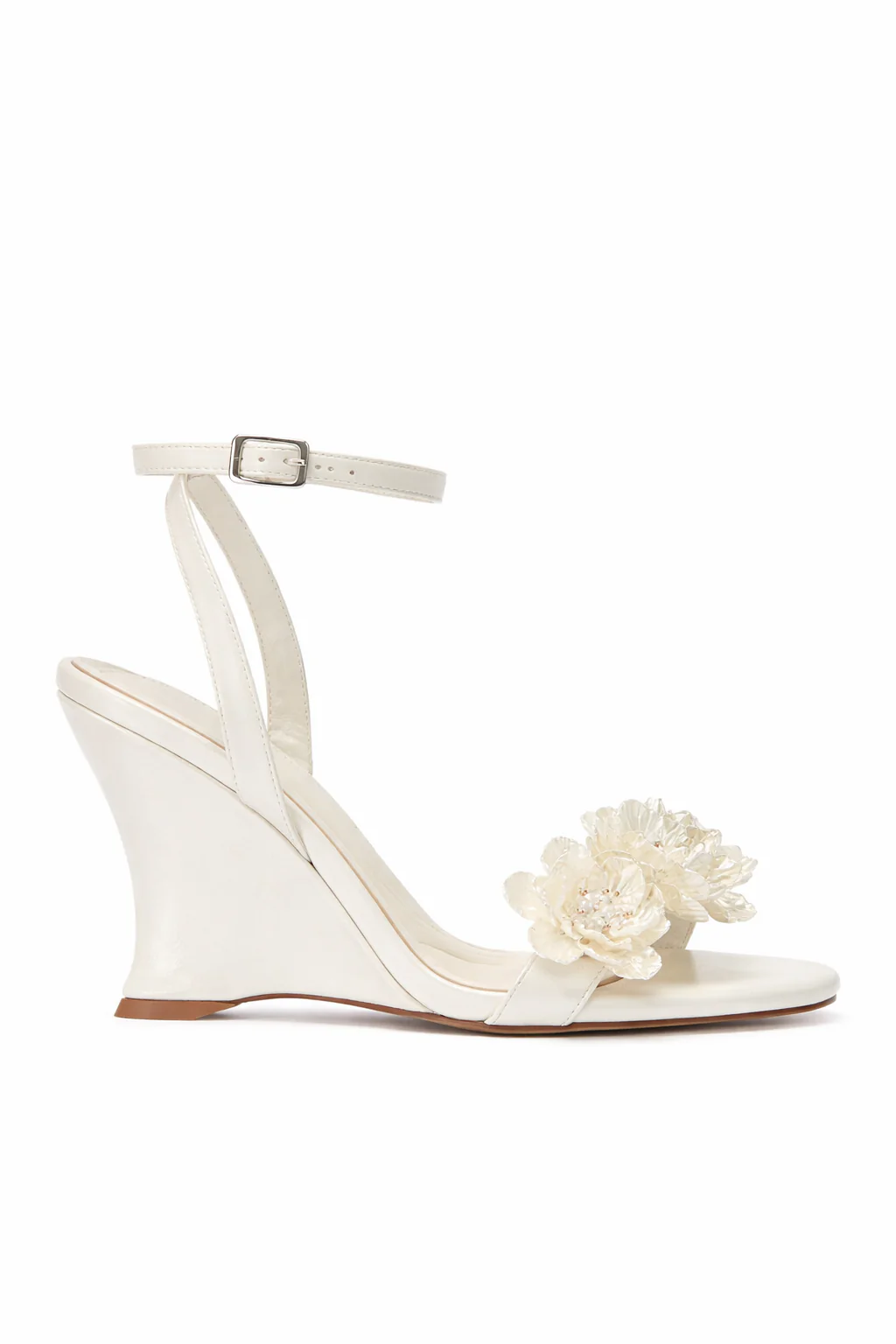 WINTERS-WHITE FLORAL WEDGE SANDAL