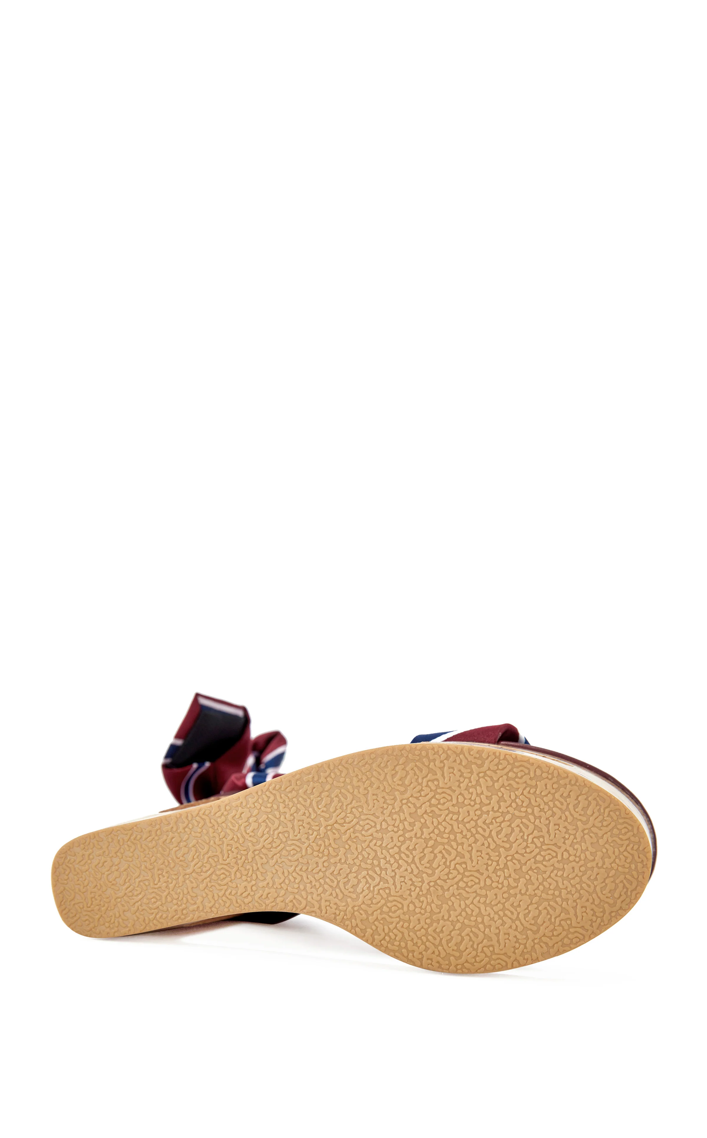 WYNN-BURGUNDY CUT-OUT WEDGE TIE UP SANDAL - Image 5