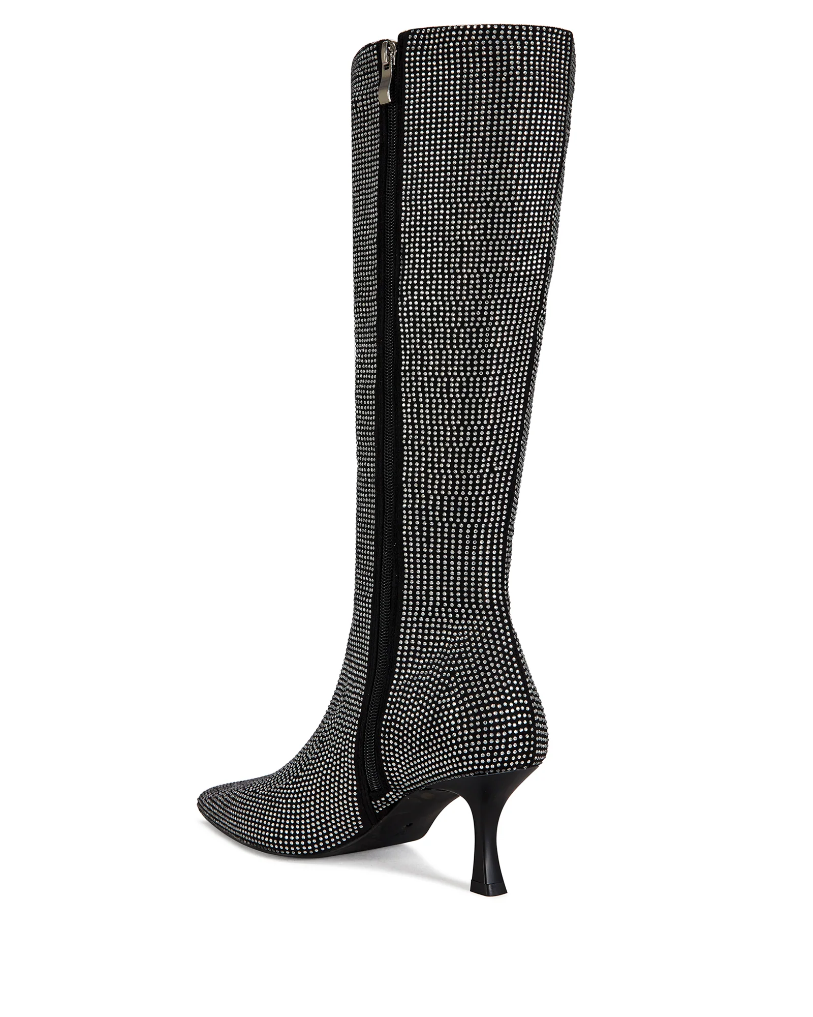 YOEL-SILVER STRETCHY RHINESTONE POINTED TOE BOOT - Image 3