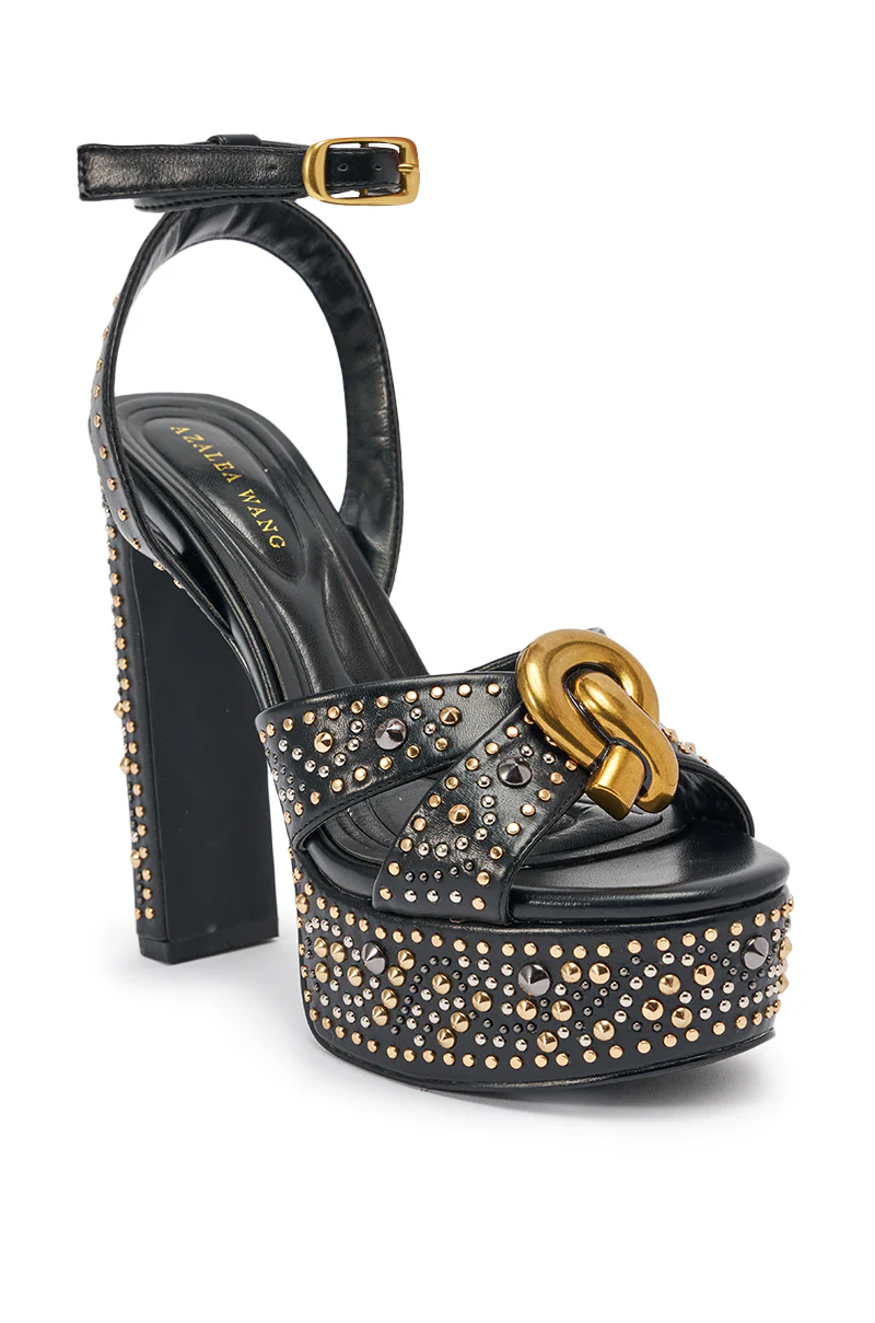 YUMA-BLACK BLOCK SANDAL - Image 2