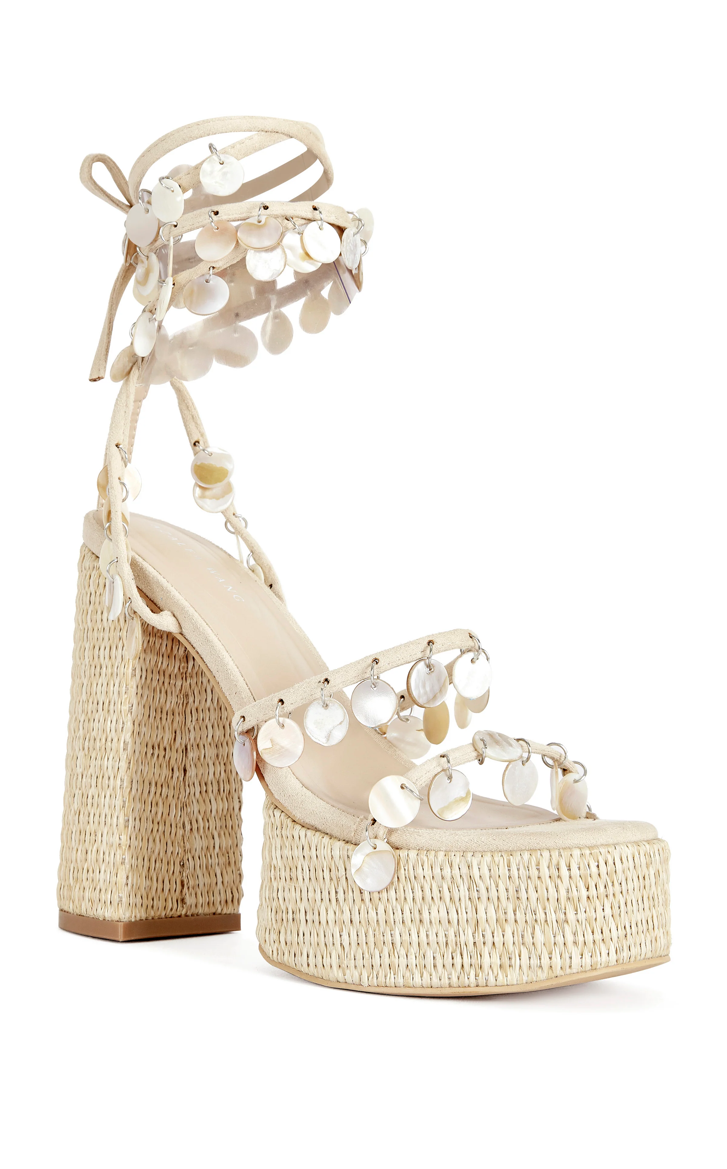 ZAZZIE-NATURAL MOTHER OF PEARL PLATFORM SANDAL - Image 2